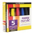 Daler Rowney Ensemble de peinture acrylique Graduate, 5 tubes de couleurs assorties, 120 ml – Image 2