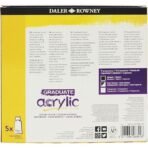 Daler Rowney Ensemble de peinture acrylique Graduate, 5 tubes de couleurs assorties, 120 ml – Image 3