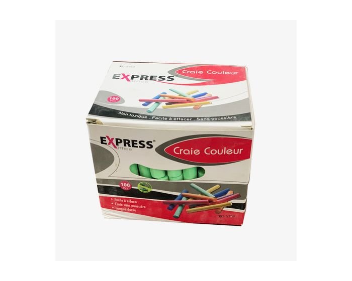 Craie Couleur sans poussière EXPRESS boite de 100 Pcs express (X0-5750) – Image 1