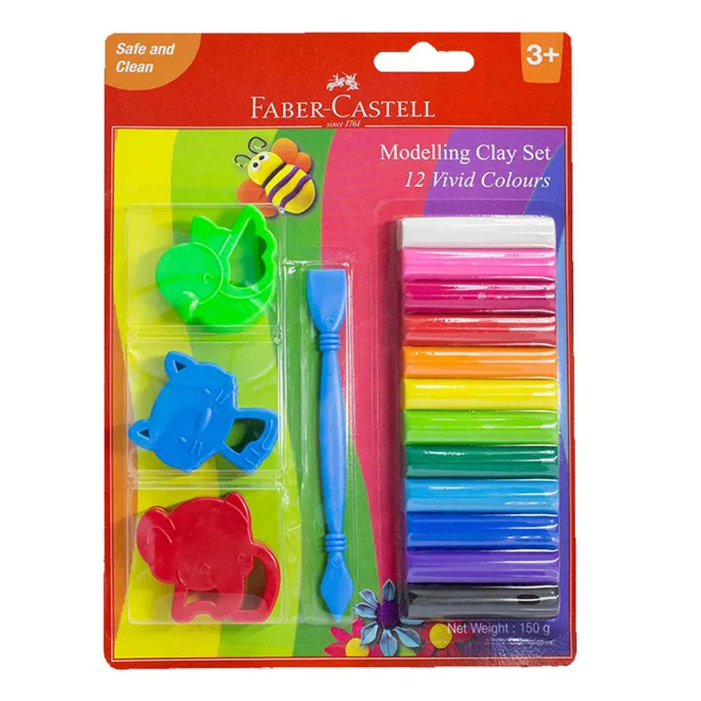 72_bcf29997-4502-4825-924e-6393f6644015 Faber-Castell Pâte à Modeler 12 Pièces 150g avec Outil de Bricolage – Image 1