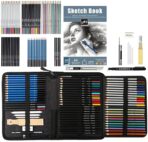 Coffret de Dessin Professionnel 76 Pièces – Kit Complet de Croquis et Dessin avec Accessoires