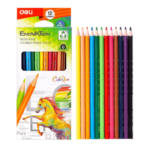 Crayons de Couleur DELI EC113-12 – Boîte de 12 Couleurs - Dessin et Coloriage | Maroc