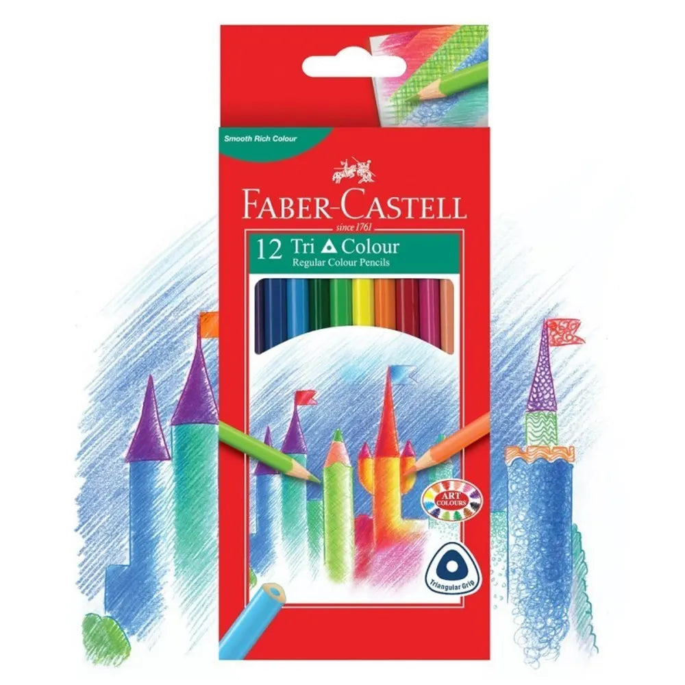155_0b885023-83e3-4f14-95cd-f6e2de0be6c7 Faber-Castell Boîte de 12 Crayons Couleurs Tri Colour – Image 1