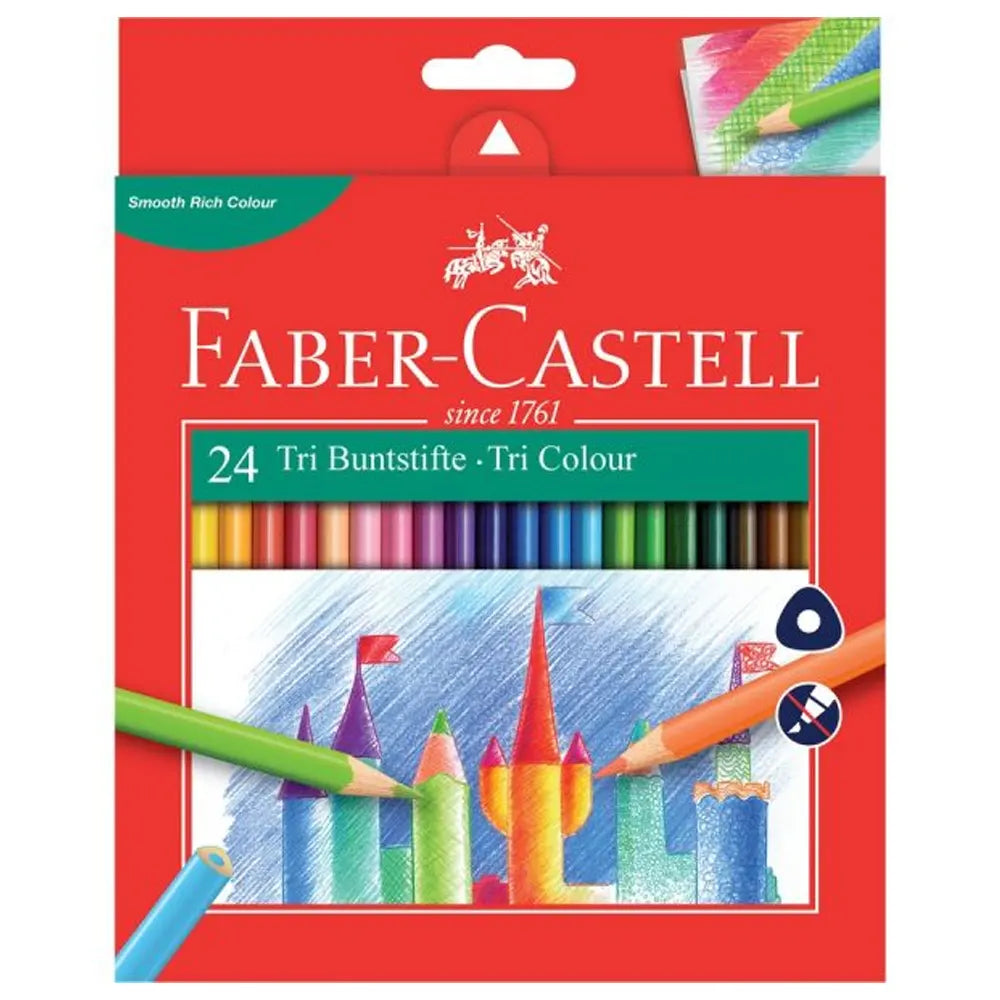 156_cf0a7303-43e0-4177-a7b7-41d212a5b0c3 Faber-Castell Boîte de 24 Crayons Couleurs Tri Colour – Image 1