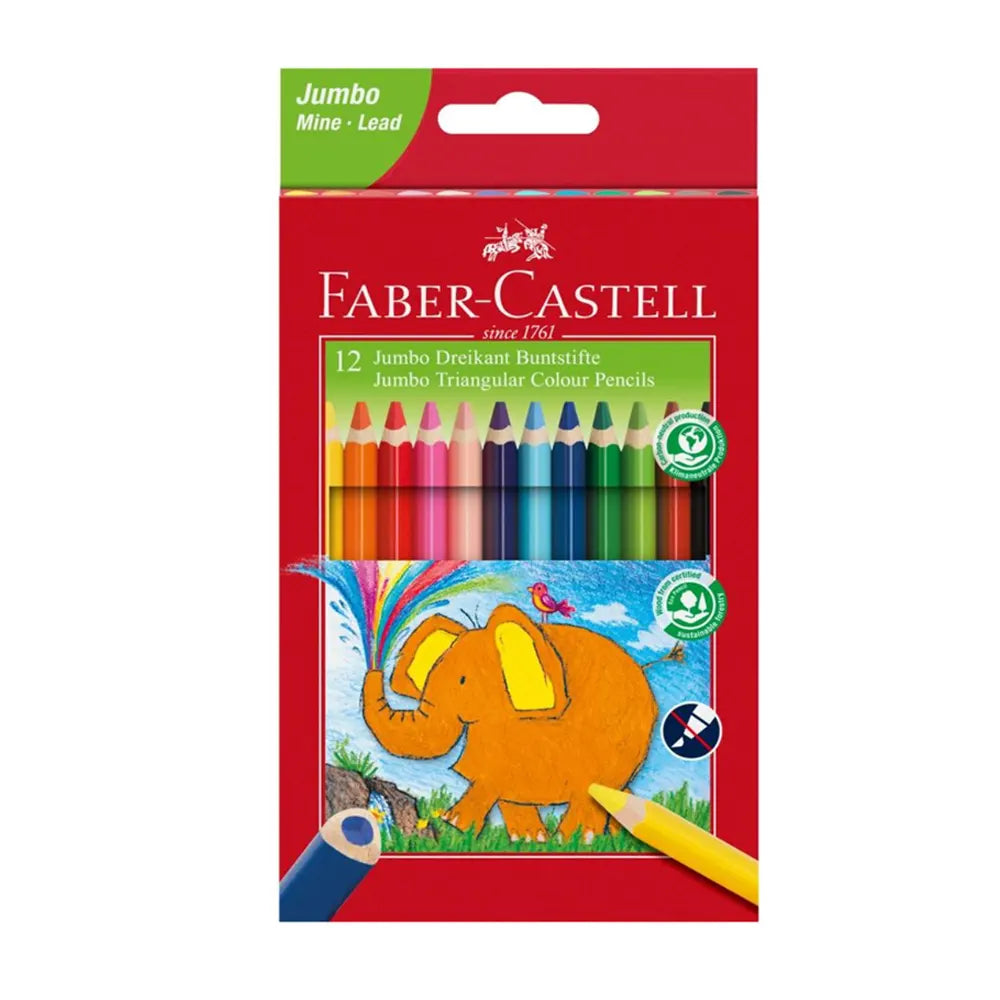 164_19ad09d3-89ec-41e5-ad5d-036e89c6f971 Faber-Castell Boîte de 12 Crayons Couleurs Jumbo – Image 1
