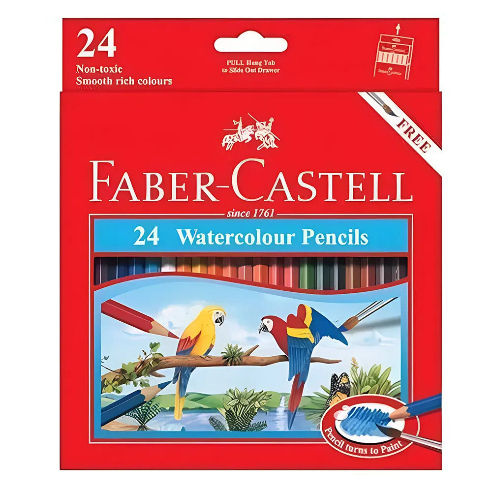 166_27e273bc-6444-48ad-b6c2-be78e12ed48d Faber-Castell Boîte de 24 Crayons Couleurs Aquarelles Classique – Image 1