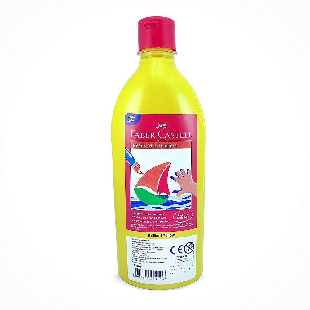 66_9fecb64f-ccea-4a20-9f82-8ddffb21fa0f Faber-Castell Bouteille Gouache Peinture Ready Mix Tempera 500ml - Jaune – Image 1